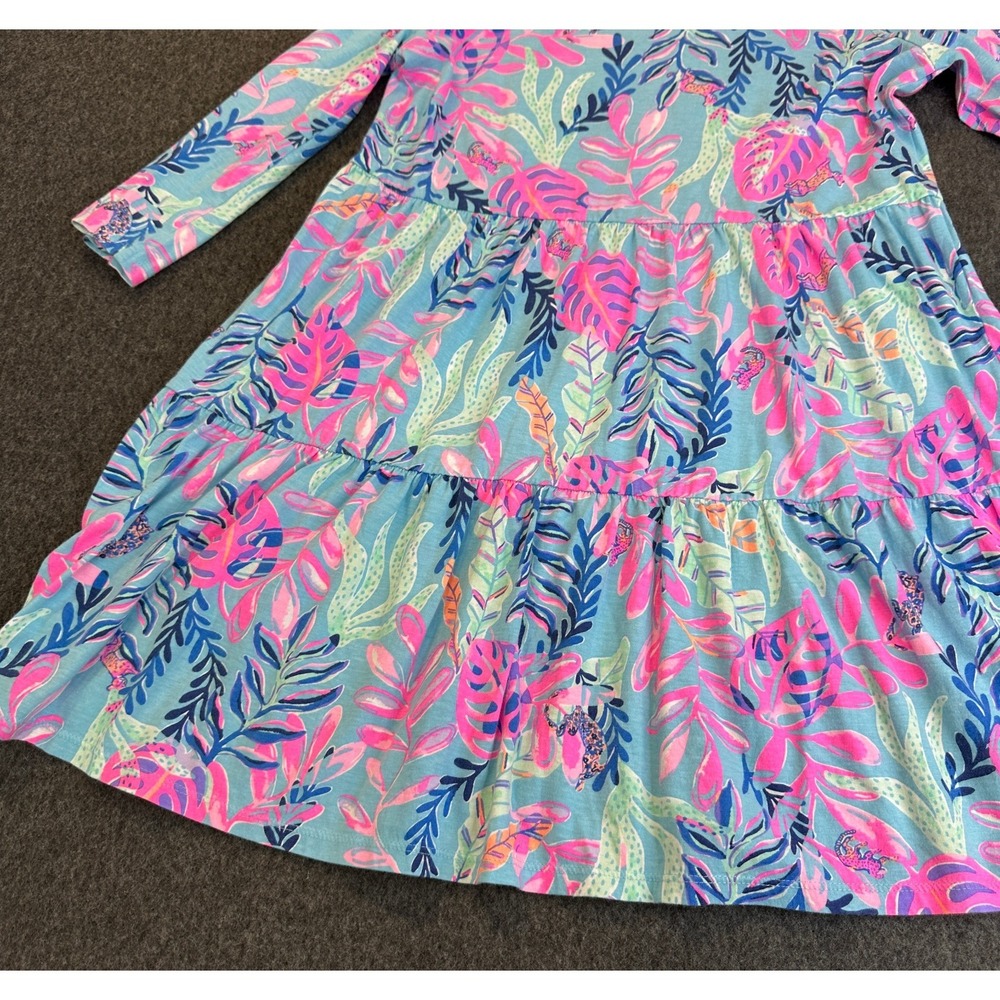 Lilly Pulitzer Mini Geanna Dress LS Multi Splendor In The Sand Girl's XL 12-14 - Picture 6 of 13